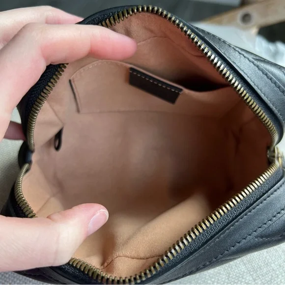 Gucci Calfskin Matelasse GG Marmont Cosmetic Case Black - Picture 9 of 11